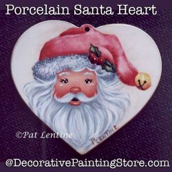 Porcelain Heart Santa DOWNLOAD Painting Pattern - Pat Lentine