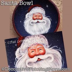 Santa Bowl DOWNLOAD Painting Pattern - Pat Lentine