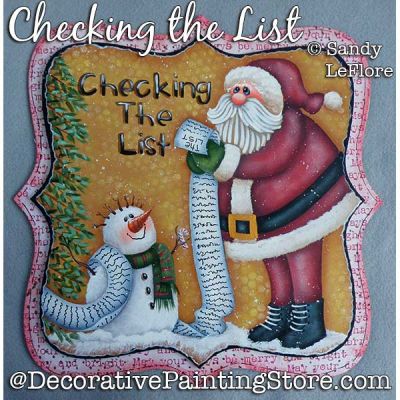 Checking the List (Santa) Painting Pattern PDF DOWNLOAD - Sandy LeFlore
