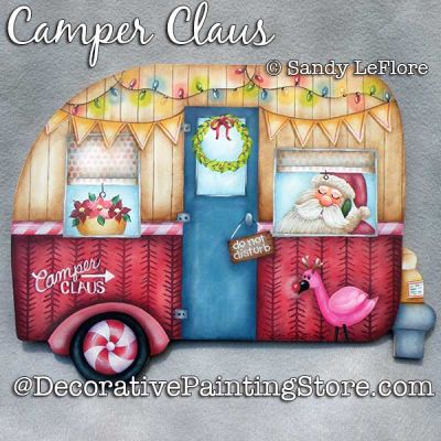Camper Claus Plaque Painting Pattern PDF DOWNLOAD - Sandy LeFlore