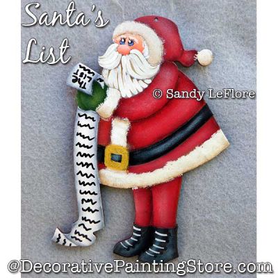 Santas List Ornament Painting Pattern PDF DOWNLOAD - Sandy LeFlore