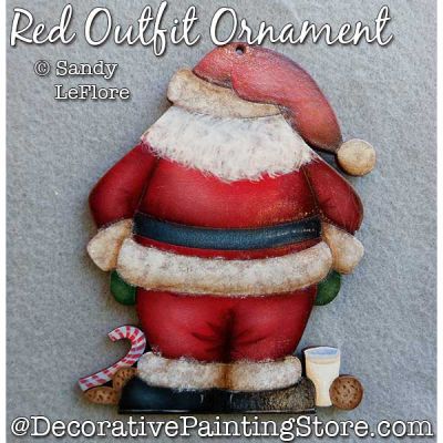 Red Outfit Ornament (Santa) Painting Pattern PDF DOWNLOAD - Sandy LeFlore