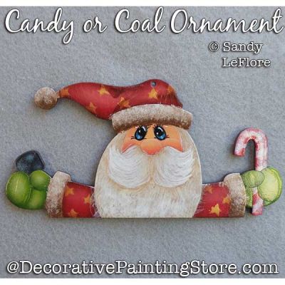 Candy or Coal Ornament (Santa) Painting Pattern PDF DOWNLOAD - Sandy LeFlore