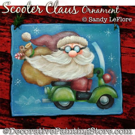 Scooter Claus Ornament (Santa) DOWNLOAD - Sandy LeFlore