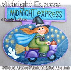 Midnight Express (Witch) Panel Painting Pattern PDF DOWNLOAD - Sandy LeFlore