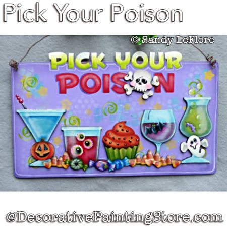 Pick Your Poison Plaque Painting Pattern PDF DOWNLOAD - Sandy LeFlore