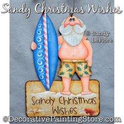 Sandy Christmas Wishes Ornament or Door Hanger (Santa) DOWNLOAD - Sandy LeFlore