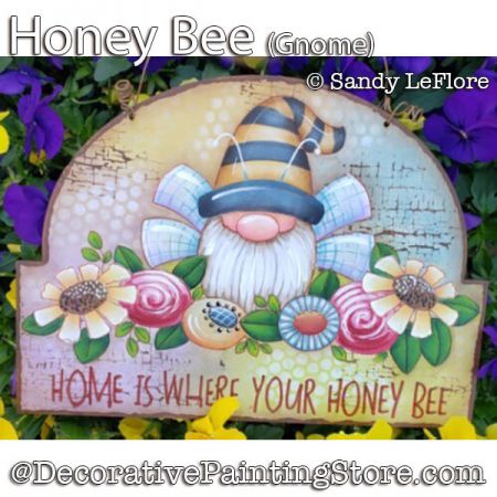 Honey Bee (Gnome) Plaque Painting Pattern PDF DOWNLOAD - Sandy LeFlore