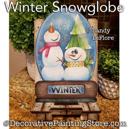 Winter Snowglobe Panel Painting Pattern PDF DOWNLOAD - Sandy LeFlore