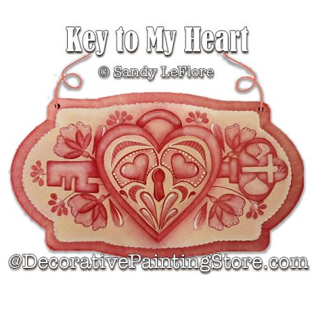 Key to My Heart Painting Pattern PDF DOWNLOAD - Sandy LeFlore