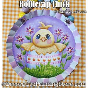 Bottlecap Chick Painting Pattern PDF DOWNLOAD - Sandy LeFlore