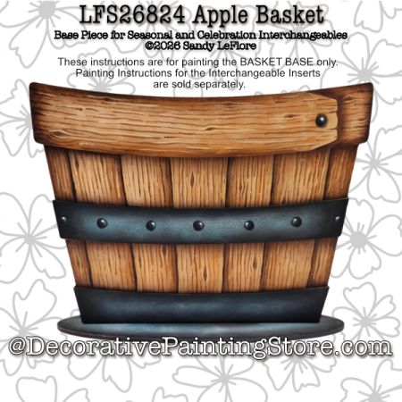 Apple Basket Base for Seasonal and Celebration Interchangeables Painting Pattern - Sandy LeFlore