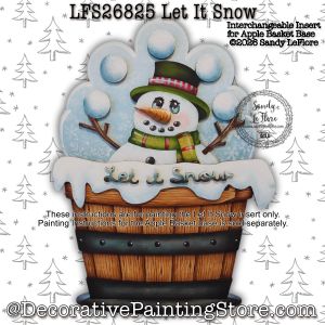 Let It Snow Insert for Apple Basket Base Painting Pattern - Sandy LeFlore