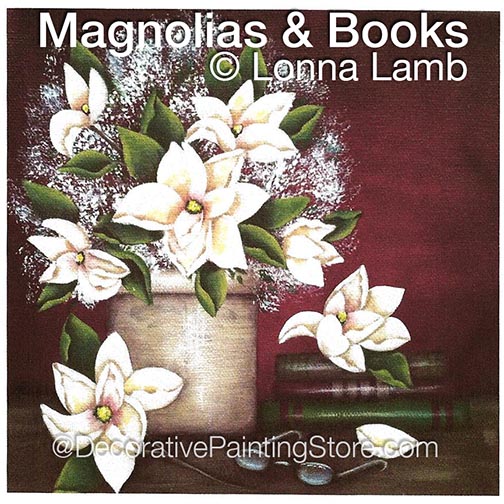 Magnolias and Books Pattern - Lonna Lamb - PDF DOWNLOAD