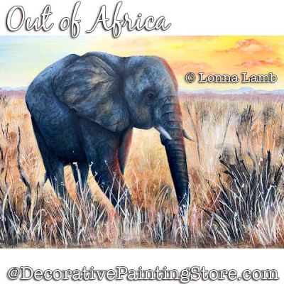 Out of Africa (Elephant) DOWNLOAD Painting Pattern - Lonna Lamb