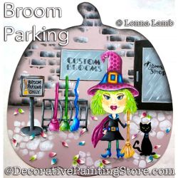 Broom Parking (Witch) PDF DOWNLOAD Painting Pattern - Lonna Lamb
