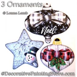 3 Ornaments PDF DOWNLOAD Painting Pattern - Lonna Lamb