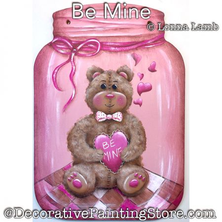 Be Mine Teddy PDF DOWNLOAD Painting Pattern - Lonna Lamb