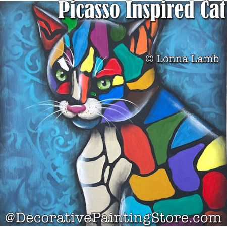 Picasso Inspired Cat Painting Pattern w/Video - Lonna Lamb
