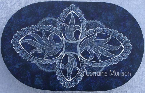 Painted Lace Doily on Oval Box Pattern PDF DOWNLOAD