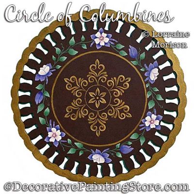 Circle of Columbines Painting Pattern PDF DOWNLOAD - Lorraine Morison