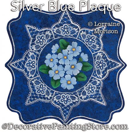 Silver Blue Plaque Painting Pattern - Lorraine Morison - PDF DOWNLOAD