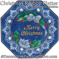 Christmas Ribbon Platter Painting Pattern - Lorraine Morison - PDF DOWNLOAD