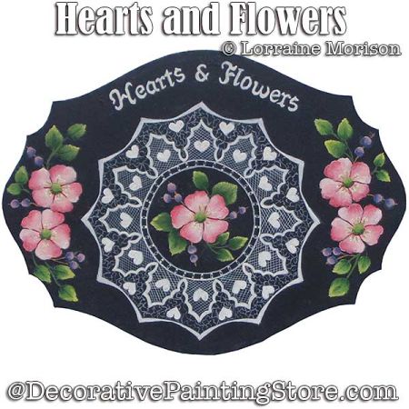 Hearts and Flowers Painting Pattern - Lorraine Morison - PDF DOWNLOAD