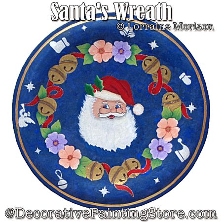 Santas Wreath Painting Pattern - Lorraine Morison - PDF DOWNLOAD