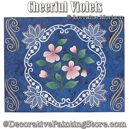 Cheerful Violets Painting Pattern - Lorraine Morison