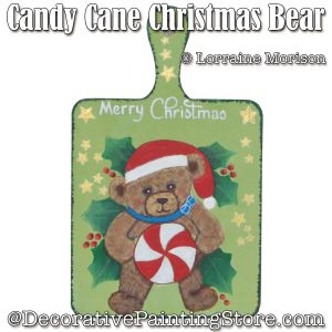 Candy Cane Christmas Bear Painting Pattern - Lorraine Morison