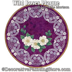 Wild Roses Plaque Painting Pattern - Lorraine Morison