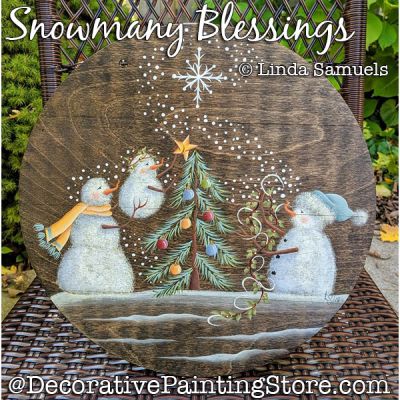 Snowmany Blessings (Snowman) Painting Pattern PDF Download - Linda Samuels