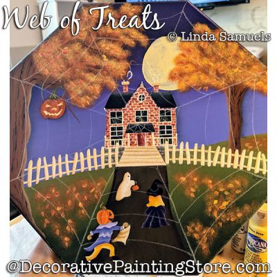 Web of Treats (Halloween) Painting Pattern PDF Download - Linda Samuels