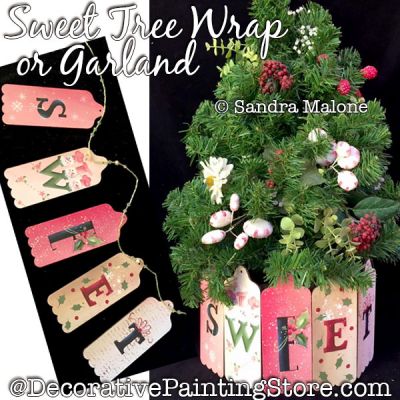 Sweet Tree Wrap or Garland Painting Pattern PDF DOWNLOAD -Sandra Malone