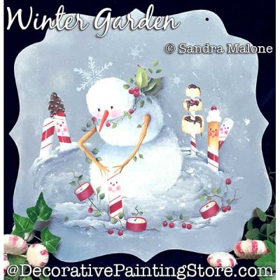 Winter Garden (Snowman) Painting Pattern PDF DOWNLOAD -Sandra Malone