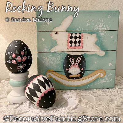 Rocking Bunny Painting Pattern PDF DOWNLOAD -Sandra Malone