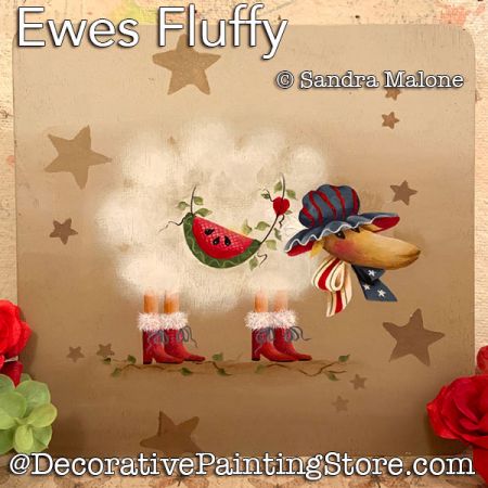 Ewes Fluffy (Sheep Lamb) Painting Pattern PDF DOWNLOAD -Sandra Malone