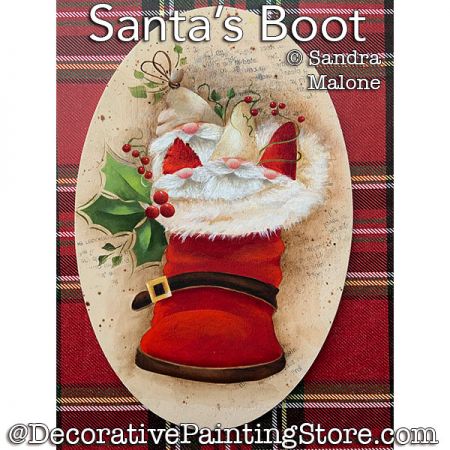 Santas Boot Painting Pattern PDF DOWNLOAD -Sandra Malone