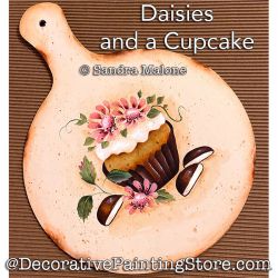 Daisies and a Cupcake Painting Pattern PDF DOWNLOAD -Sandra Malone