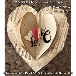 Love Notes (Mixed Media Valentine Booklet) Painting Pattern - Sandra Malone