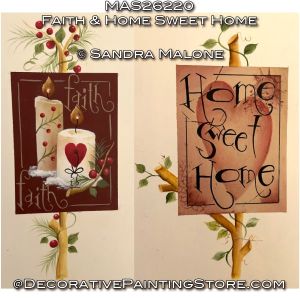 Faith and Home Sweet Home Painting Pattern - Sandra Malone