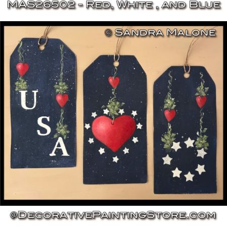 Red White and Blue Painting Pattern - Sandra Malone