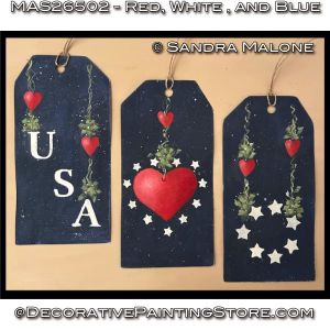 Red White and Blue Painting Pattern - Sandra Malone