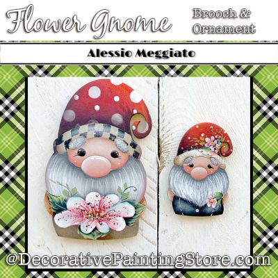 Flower Gnome (B) Brooch and Ornament Painting Pattern PDF DOWNLOAD - Alessio Meggiato