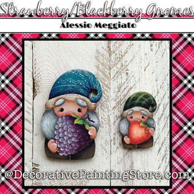 Strawberry/Blackberry Gnomes (E) Brooch and Ornament Painting Pattern PDF DOWNLOAD - Alessio Meggiato