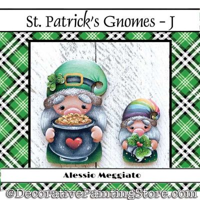 St Patricks Gnomes (J) Brooch and Ornament Painting Pattern PDF DOWNLOAD - Alessio Meggiato