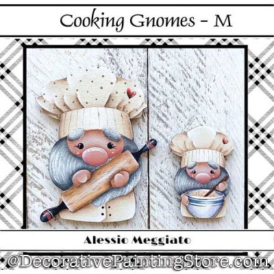 Cooking Gnomes (M) Brooch and Ornament Painting Pattern PDF DOWNLOAD - Alessio Meggiato