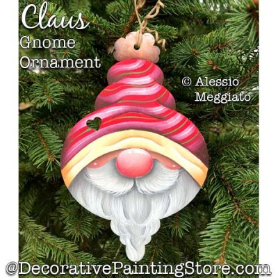 Claus Gnome Ornament or Broach Painting Pattern PDF DOWNLOAD - Alessio Meggiato
