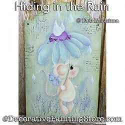 Hiding in the Rain (Mouse) Painting Pattern PDF DOWNLOAD - Deb Mishima